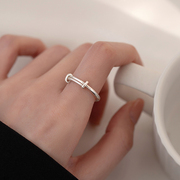 巷南925纯银线条缠绕情侣戒指女小众高级设计食指戒时尚指环