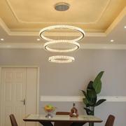 简约现代创意个性大气客厅卧室餐厅环圆形led水晶吊灯不锈钢灯具