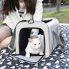 猫包外出便携透气大容量车载手提单，肩斜跨帆布折叠猫咪狗包宠物包