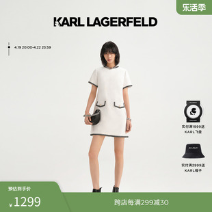 KARL LAGERFELD卡尔拉格斐23年春装短袖女士高级连衣裙老佛爷