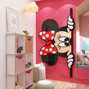 公主女孩儿童房间布置装饰卧室床头卡通，墙贴纸米妮电视背景墙创意