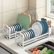 盘子收纳超窄沥水碗架厨房置物架多功能单层碗具锅盖置碗架