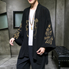 中国风龙刺绣和风和服汉服短款开衫风衣羽织男中式唐装民族复古风
