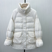 ka2023冬装新短款羽绒服女白鸭绒立领，小个子加厚保暖外套6150