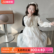 女童连衣裙春装2024洋气儿童白色裙子新中式国风高级感公主裙