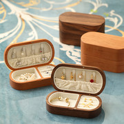 实木首饰盒小型复古木质项链耳环戒指珠宝精致手饰饰品便携收纳盒