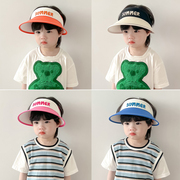 儿童帽子夏季男童防紫外线空顶帽宝宝遮阳帽女孩大帽檐防晒凉帽
