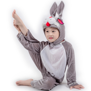 男童小兔子演出服动物，造型衣服幼儿园童话剧兔子，服装儿童表演服秋
