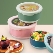 汤碗保鲜盒食品级冰箱不锈钢，密封小饭盒，碗餐盒便当盒汤盒迷你圆形