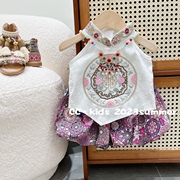 女童套装民族风夏季儿童装，宝宝中国风，两件套复古夏装西双版纳衣服