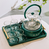 北欧轻奢玻璃水果茶壶茶杯，套装电加热煮茶器花，茶壶果茶下午茶茶具