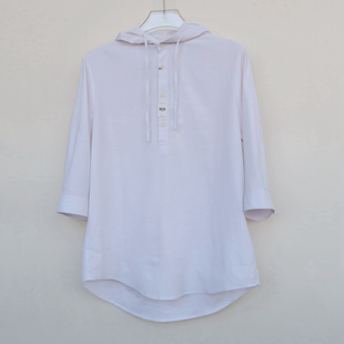 拉JW系列L/XL男装夏天丝棉舒适透气七分袖衬衫2A3465白色
