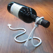 创意魔术红酒架个性悬浮铁艺绳子葡萄酒架时尚白色欧式酒柜摆件架