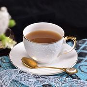 咖啡杯碟套装欧式小奢华骨瓷花茶杯家用英式轻奢精致下午茶杯带勺