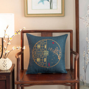 枕抱靠垫靠枕腰枕红木沙发棉麻新中式中国风古典实木家具定制刺绣