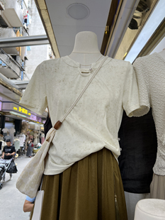 韩版夏季潮流时尚韩国东大门扎染休闲短袖修身个性T桖上衣女