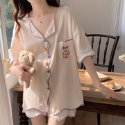 俞兆林睡衣女夏季短袖，纯棉2023年少女士可爱学生家居服两件套