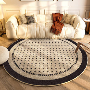 高档法式奶油风圆形地毯，轻奢高级感客厅沙发茶几毯卧室梳妆台转椅