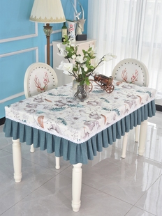 简约现代桌布桌子罩正方形茶几套罩全包布艺方桌布长方形台裙定制