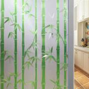 静电玻璃贴膜欧式3d彩色卫生间厕所，防走光不透明窗户磨砂贴纸竹子