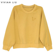 VIVIAN LIU薇薇安刘R2357301秋女装前胸飞鸟刺绣长袖针织T恤