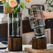 轻奢花瓶摆件简约创意原色玻璃水养鲜花玫瑰百合客厅餐桌插花装饰