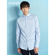 ERDOS 男装丝棉混纺衬衫早春款长袖翻领细条纹标准版型商务易搭配
