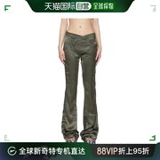 香港直邮潮奢 Ottolinger 女士 绿色真丝长裤 1100702