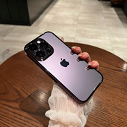 umj 带防尘网暗紫色超薄软壳适用iphone15/15pro透明plus苹果14/13proMax硅胶手机壳12保护套男女潮