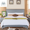 地中海风格全实木床，美式乡村田园家具，双人床1.8米1.5水性漆床