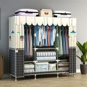 布艺衣柜简易布衣柜(布衣柜，)加厚移动组合放挂衣服，拆装牢固钢架折叠橱柜子