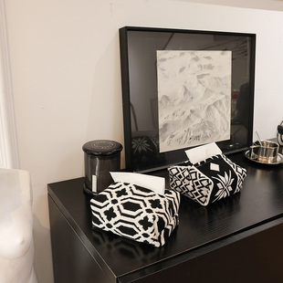 现代简约创意纸巾盒客厅卫生间收纳纸抽轻奢高档桌面茶几摆件装饰