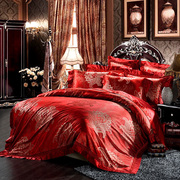 梦悠廉欧式四件套婚庆真丝床上用品，床单被罩桑蚕丝家纺六件套