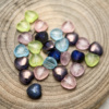 捷克珠玻璃珠竖孔心形10个DIY手工饰品材料散珠配件串珠珠绣