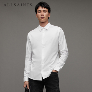 ALLSAINTS男士长袖修身衬衫打底衫羊头刺绣2024夏MS248Z