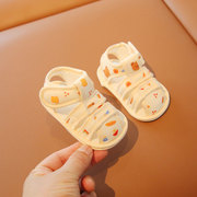 夏季一岁婴儿凉鞋软底，0-6-12月新生儿卡通，布底鞋女宝宝学步鞋子男