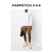 CDG Play川久保玲男士情侣衫爱心刺绣圆领长袖T恤FARFETCH发发奇