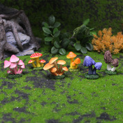 仿真蘑菇摆件苔藓微景观，多肉花盆装饰品树脂工艺品，diy红蘑菇田园
