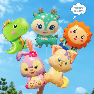 动物造型飘空铝膜气球儿童宝宝，婴儿绑腿卡通玩具充氦气球飞天