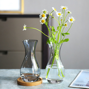 桌面创意水培小花瓶透明简约小口径插花玻璃容器水养小绿植小花瓶