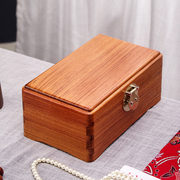 原木首饰盒收纳盒中式长方形实木带锁家用高档手饰品盒精致复古风