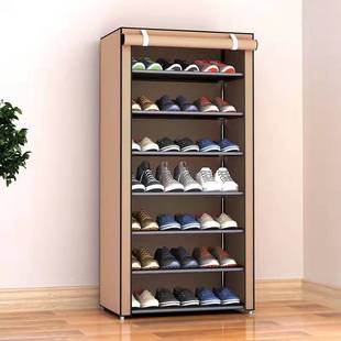 单排多层鞋架简易布鞋柜(布鞋柜，)无纺布钢管自由组装鞋柜鞋架零售