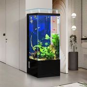 鱼缸家用客厅落地生态，免换水靠墙鱼缸，水族箱超白玻璃一键排水