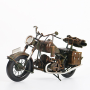 欧式复古哈雷摩托车模型仿真复古怀旧家居铁艺摆件创意家居饰品