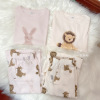 夏季可爱小狮子兔子男女宝宝儿童睡衣纯棉短袖长裤亲子家居服套装
