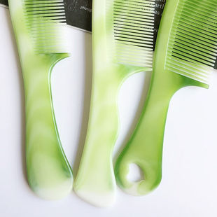 加厚绿色梳子防静电女长发专用折不断美发绿色-波浪款