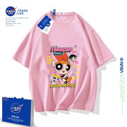 NASA飞天小女警女童t恤短袖纯棉2024夏季薄女孩衣服儿童夏装
