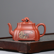 宜兴紫砂壶纯手工茶壶茶具中式家用研高工原矿老清水泥四方沐灵壶