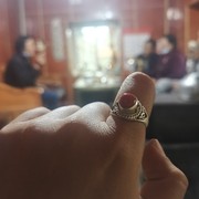 藏式老珊瑚绿松石，戒指尼泊尔纯手工，工艺925纯银活口戒指