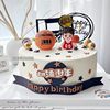 篮球小子蛋糕装饰摆件软陶，篮球男孩篮球队篮球鞋篮筐蛋糕插件插牌